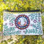 Handcrafted Folk Art Fish & Floral Canvas Pouch